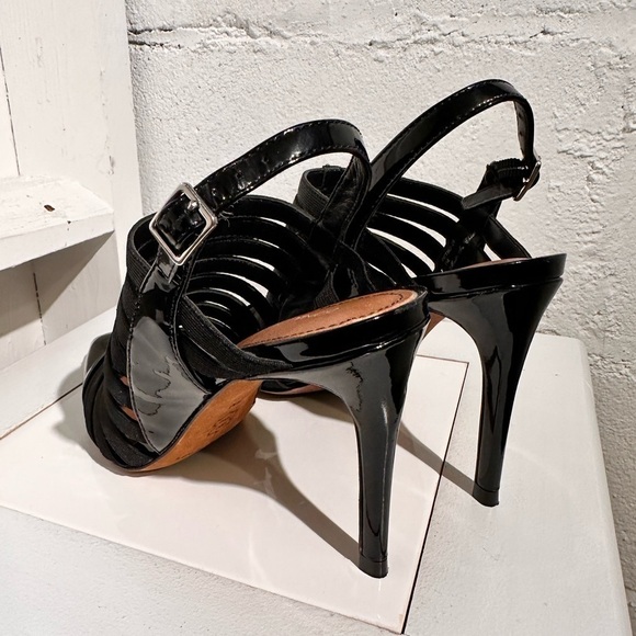 Donald J Pliner Heels Slingback Women's Size 7 Black Pointed Toe Patent Leather - Picture 5 of 11